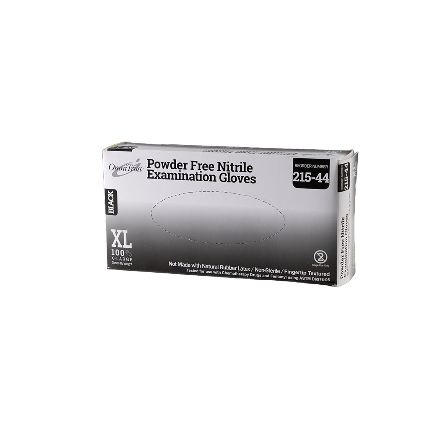 OMNI INTERNATIONAL OMNITRUST™ NITRILE POWDER FREE EXAMINATION GLOVE Exam Glove, Nitrile, 5.0g, X-Large, Power Free