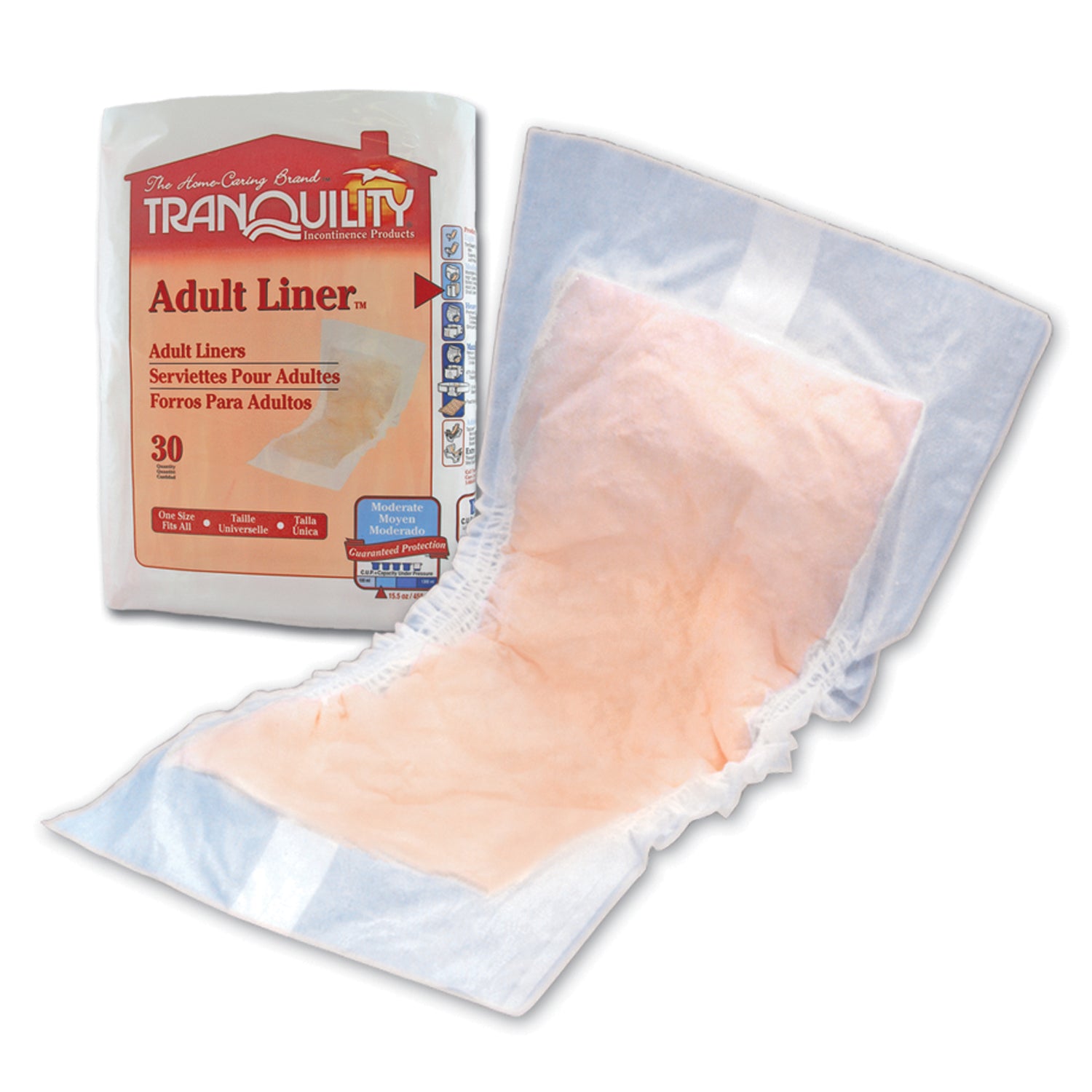 PRINCIPLE BUSINESS TRANQUILITY® SLIMLINE® ADULT LINER "Adult Liner, 24\" x 9\", 151/2 fl oz Capacity, 30/pk, 4 pk/cs "