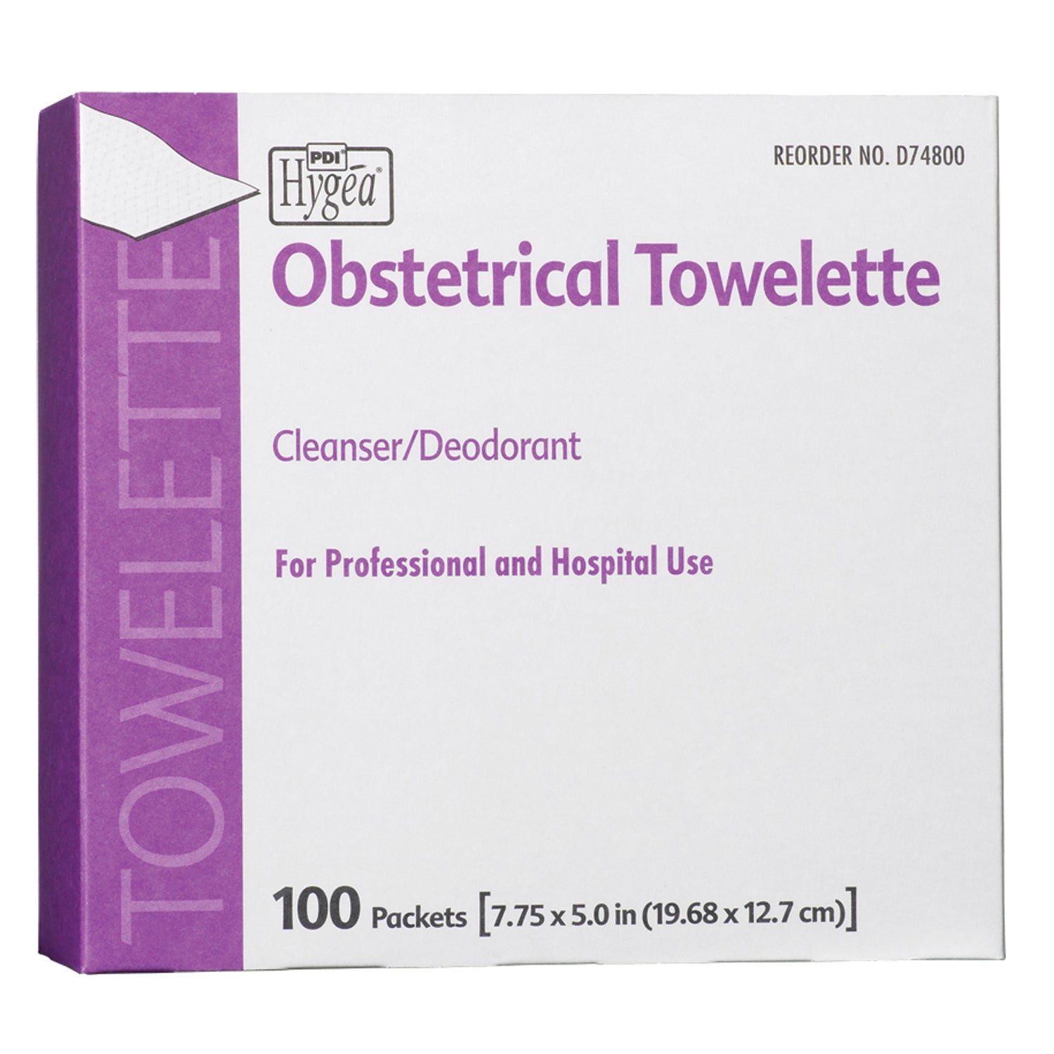 PDI HYGEA® OBSTETRICAL TOWELETTE Obstetrical Towelette, 7.75" x 5", 1/pk, 100 pk/bx, 10 bx/cs