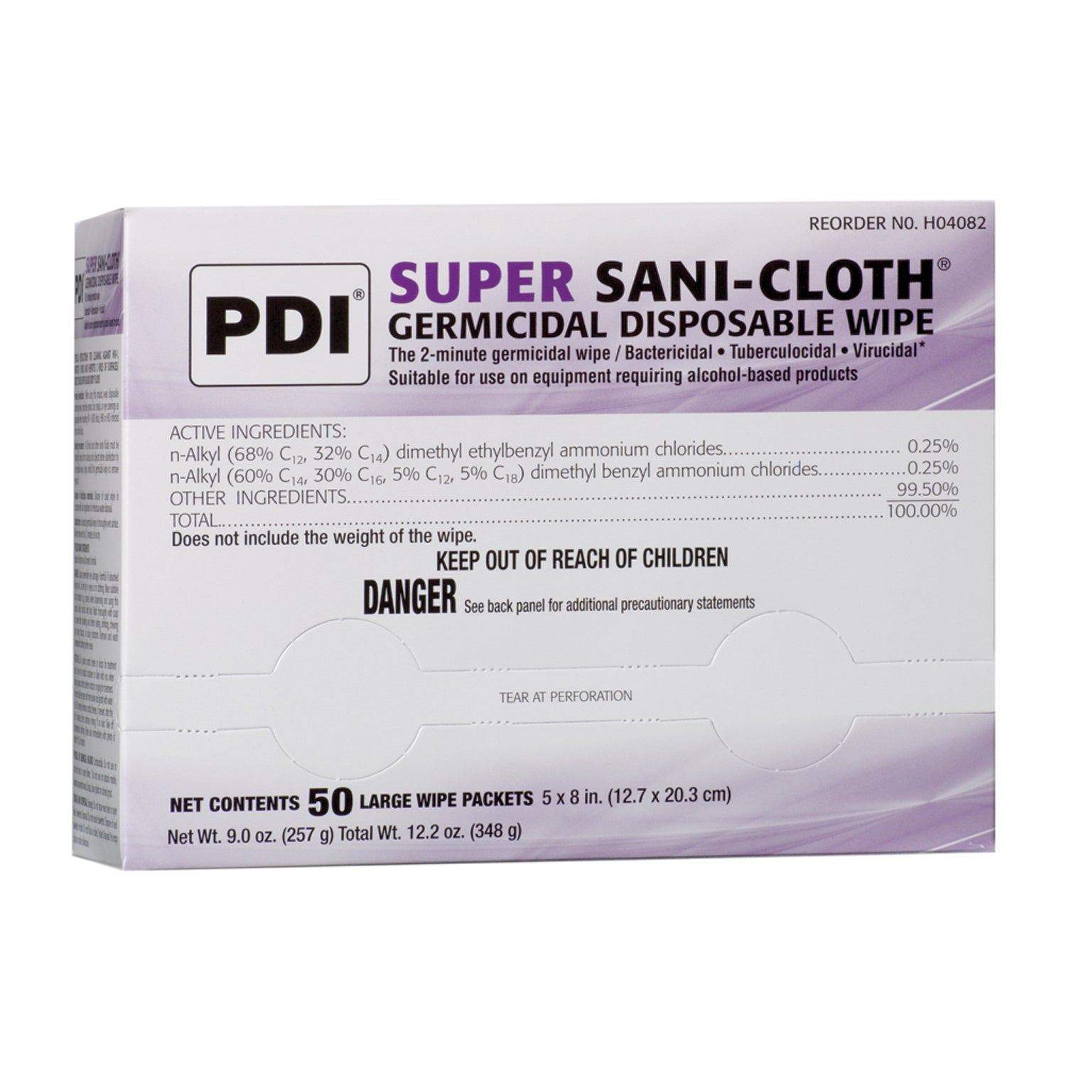 PDI SUPER SANI-CLOTH® GERMICIDAL DISPOSABLE WIPE "Germicidal Disposable Wipe, Large, Individual, Boxed, 5\" x 8\", 50/bx, 10 bx/cs "
