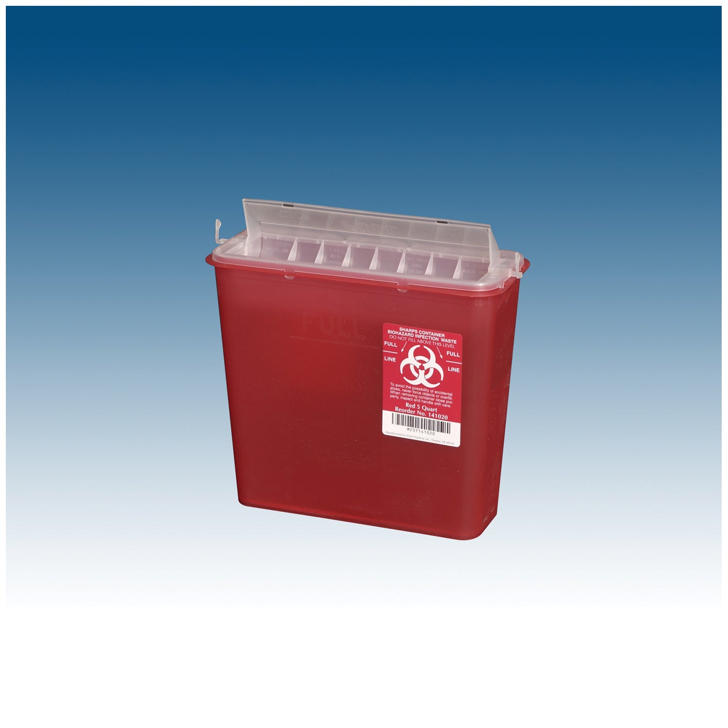 PLASTI WALL MOUNTED SHARPS DISPOSAL SYSTEM Container, 5 Qt, Red, 10/bx, 2 bx/cs