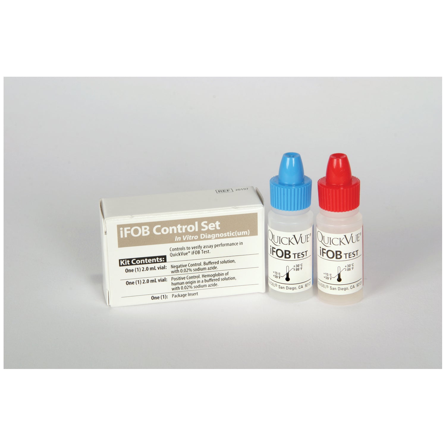 QUIDEL QUICKVUE® Ifob CONTROL SET Positive & Negative Controls, For Use with QuickVue iFOB Test Kit Only, Approximately 7 Tests Per Bottle, Room Temperature Storage