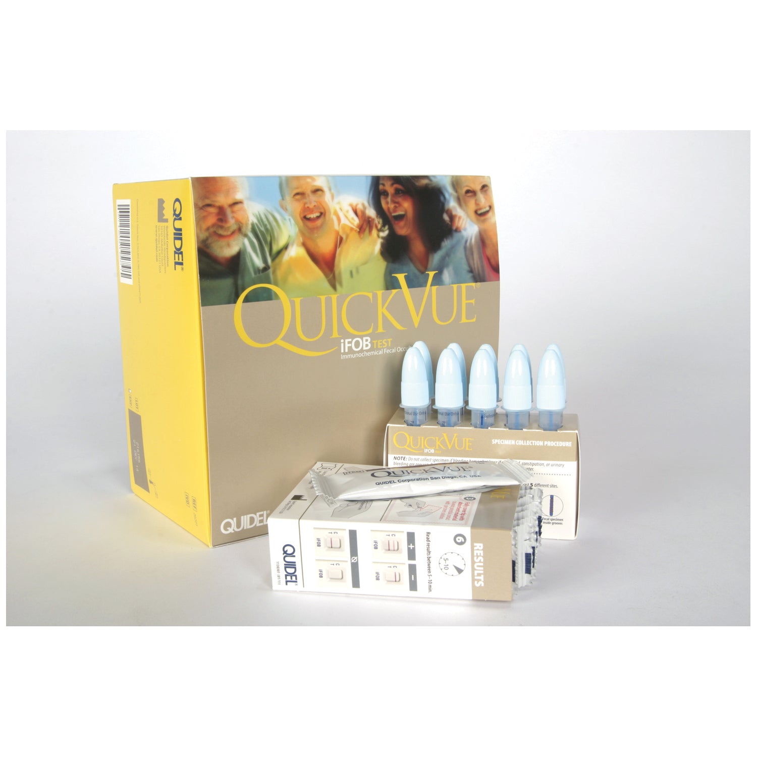 QUIDEL QUICKVUE® Ifob TEST KIT QuickVue® iFOB 50-Tray Pack, Includes: 50 ea Test Cassettes, & Specimen Collection Tube, 1 Package Insert, 2mL FOB Buffer & Patient ID Label, CLIA Waived