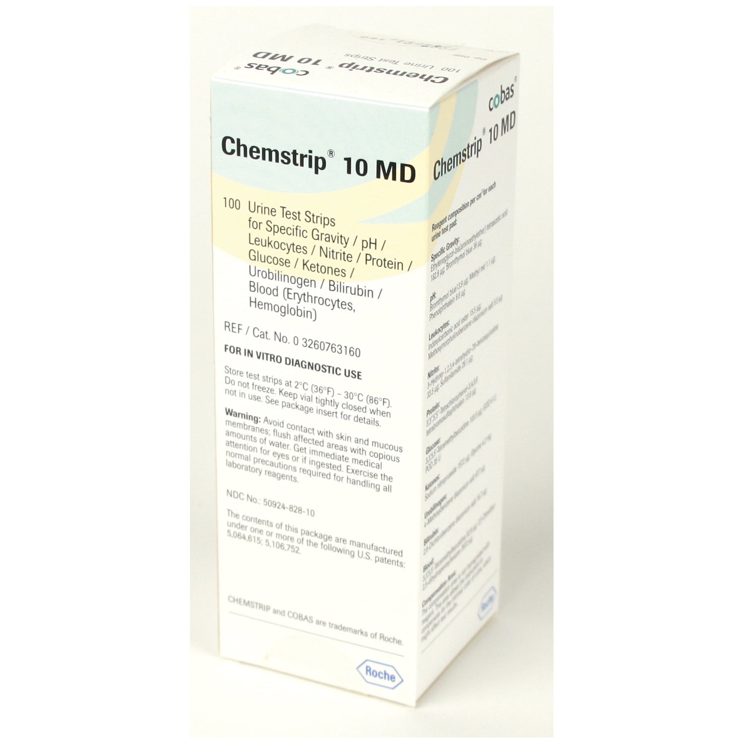 ROCHE CHEMSTRIP® URINALYSIS PRODUCTS Chemstrip 10 MD Urine Test Strips, CLIA Waived, 100/vial