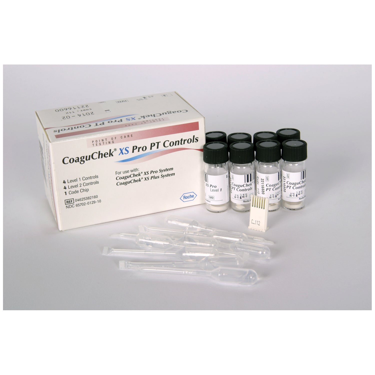 ROCHE COAGUCHEK® XS PLUS PRODUCTS CoaguChek XS Plus Quality Controls, 4 Vials Level 1, 4 Vials Level 2