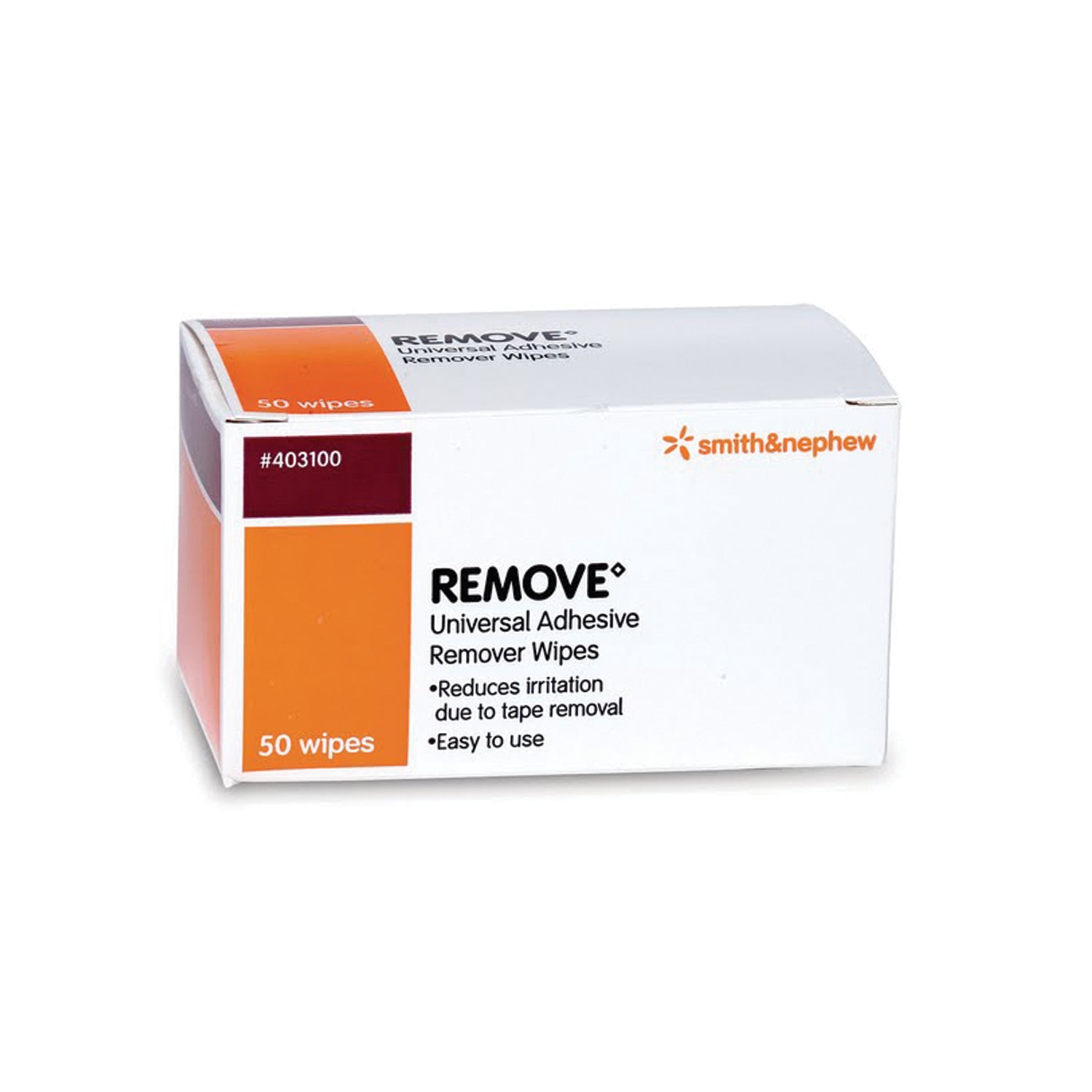 SMITH & NEPHEW REMOVE® ADHESIVE REMOVER Adhesive Remover Wipes, 50/pkg, 20 pkg/cs (HAZMAT Fees Apply, cannot ship via Air or to AK, GU, HI, MP, PR, VI)