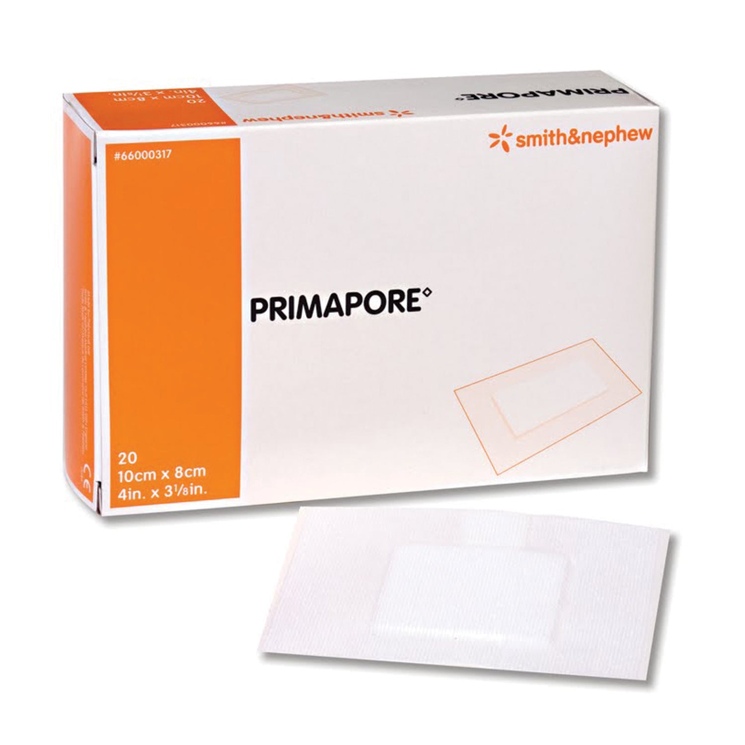 SMITH & NEPHEW PRIMAPORE™ IV ADHESIVE DRESSINGS "Central IV Adhesive Dressing, 4\" x 3-1/8\", 20/pkg, 10 pkg/cs "