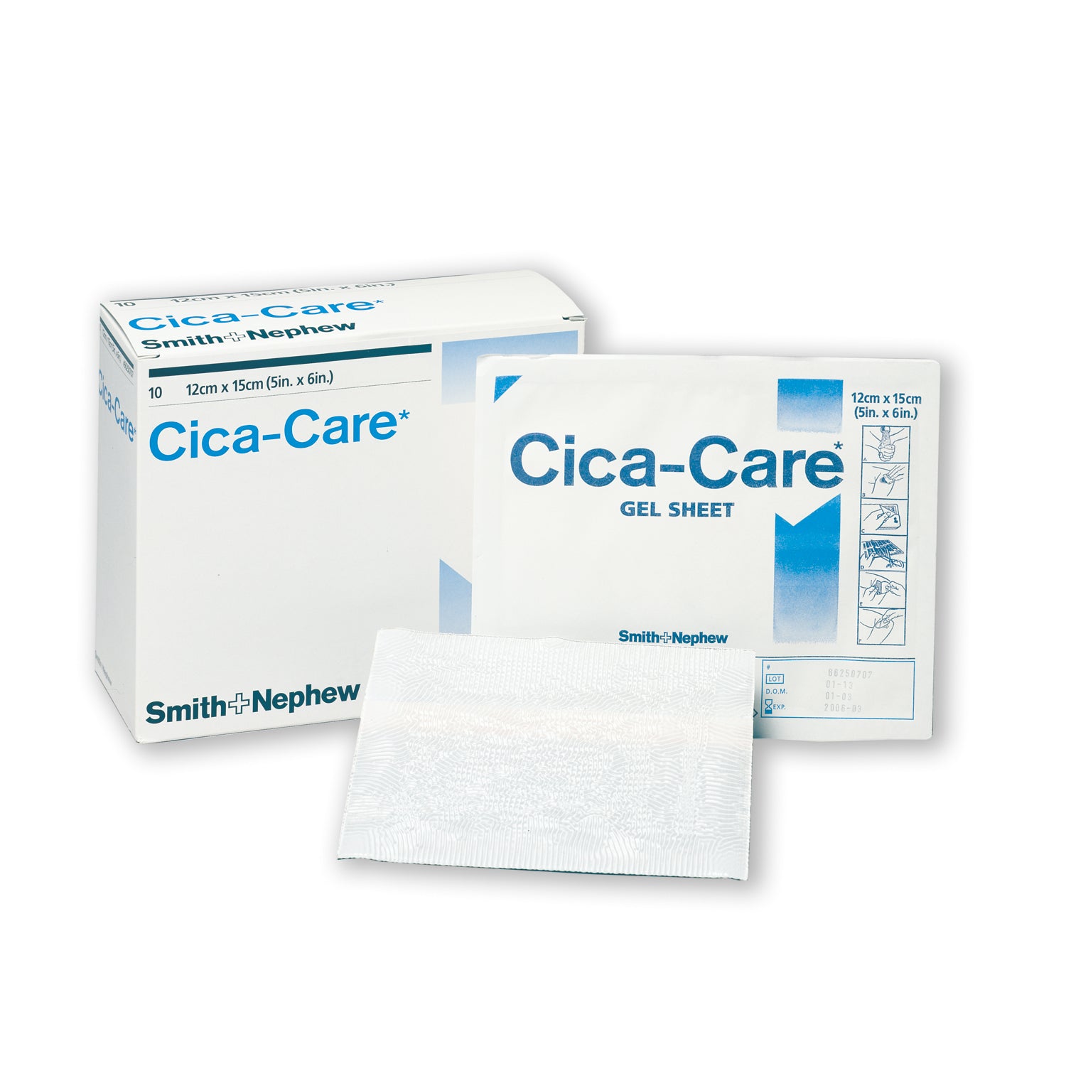 SMITH & NEPHEW CICA-CARE™ ADHESIVE SILICONE GEL SHEETS "Silicone Gel Sheet, 5\" x 6\", 10/pkg "