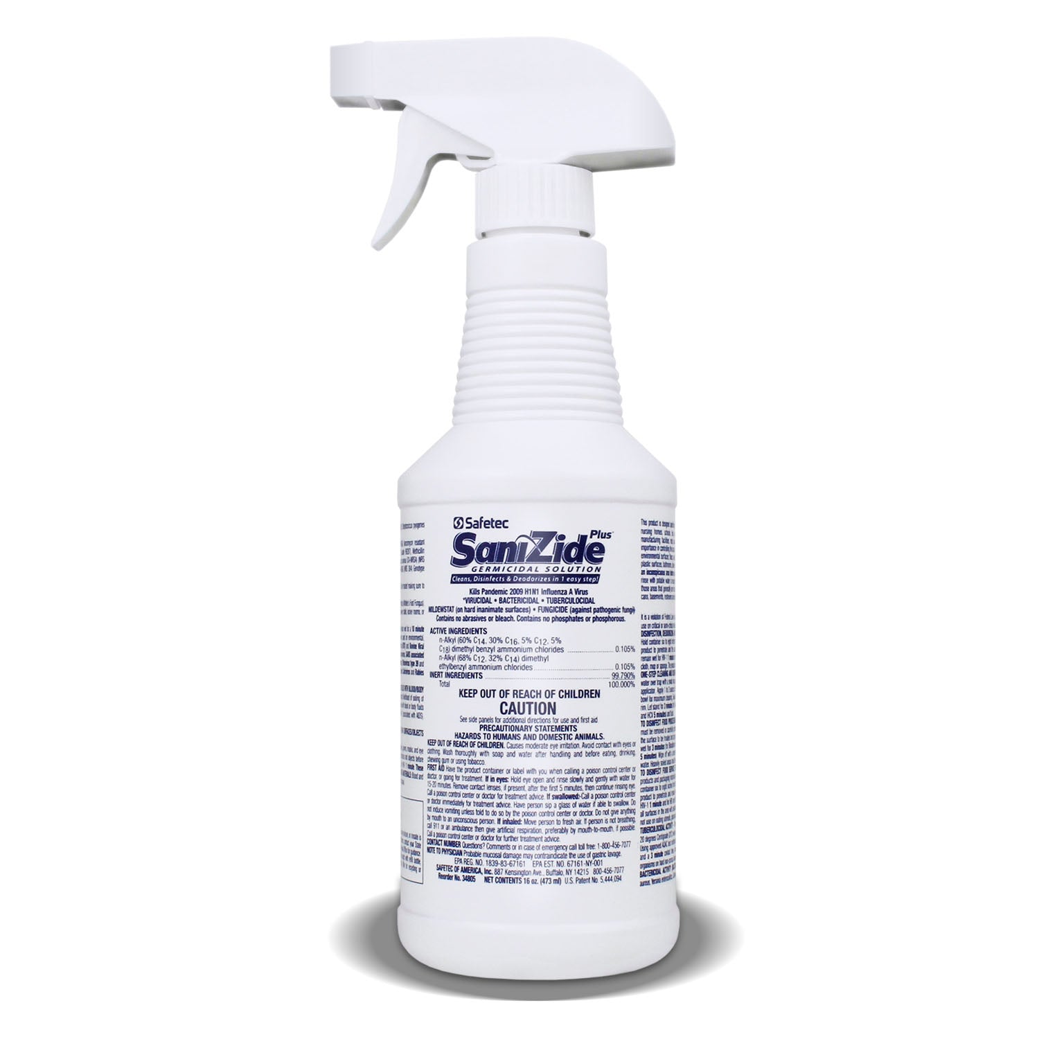 SAFETEC ® SURFACE DISINFECTANT SPRAY SaniZide Plus, 32 oz. Bottle with Sprayer, 6/cs (Not Available for Sale into Canada)