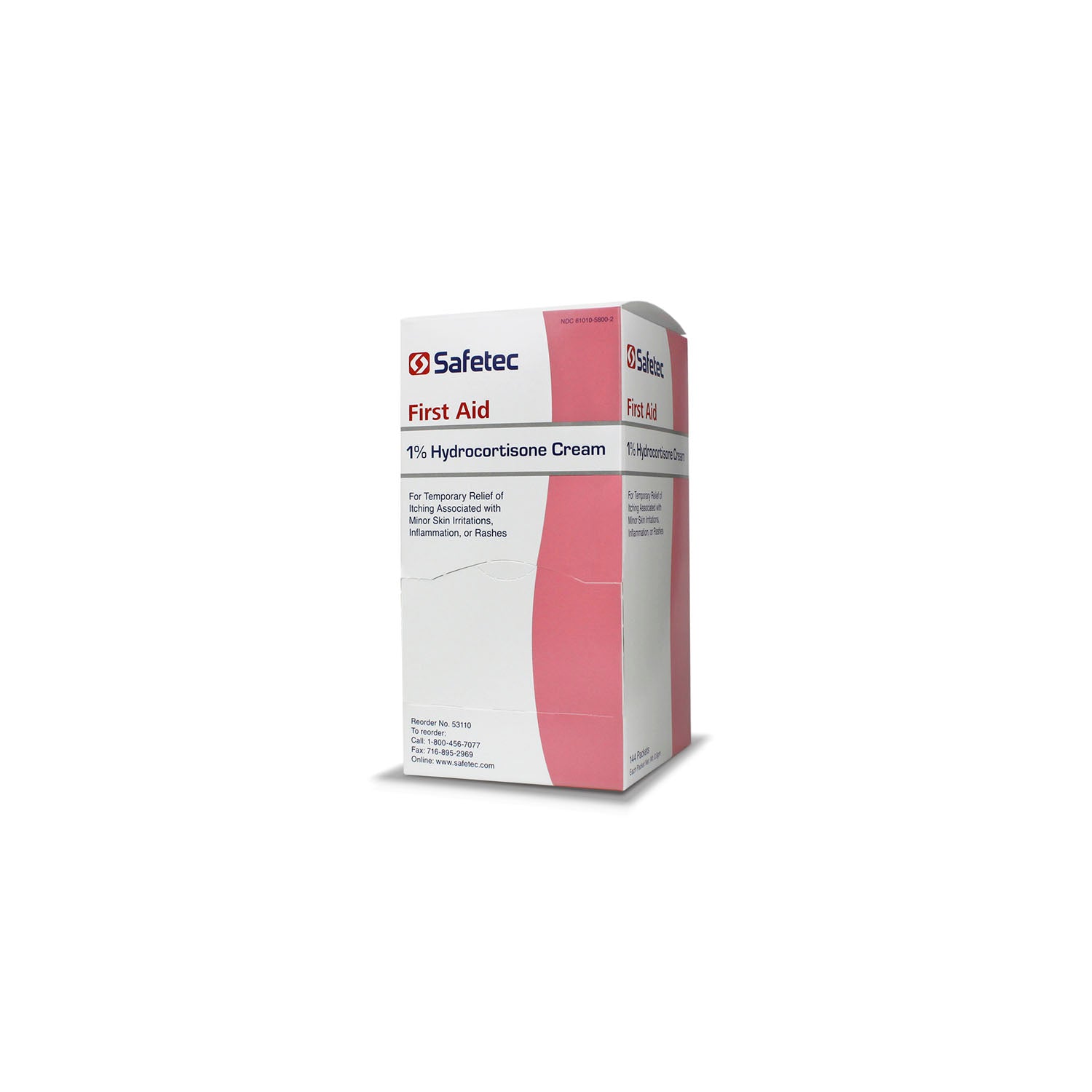 SAFETEC HYDROCORTISONE CREAM 1% Hydro Cream, 0.9g Pouch, 144/bx, 12 bx/cs