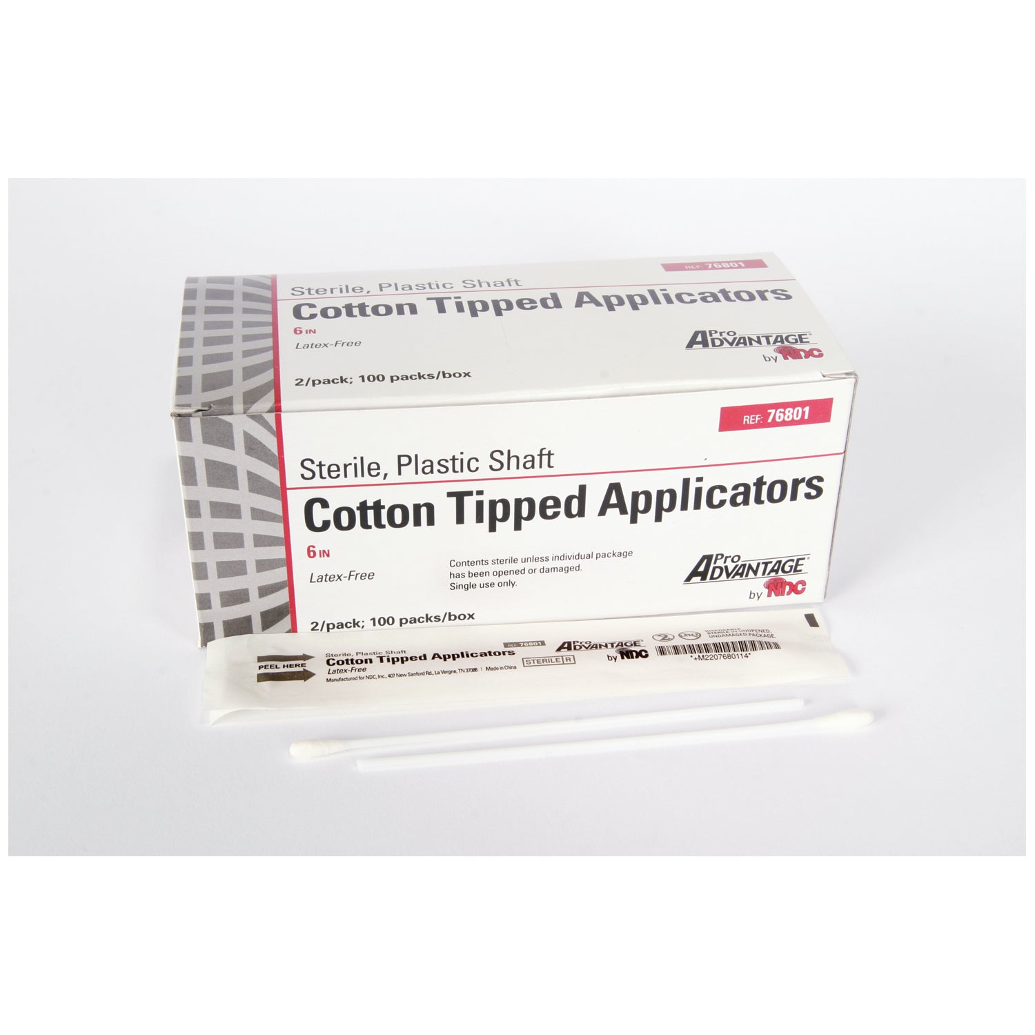PRO ADVANTAGE® APPLICATOR "Cotton-Tipped Applicator, 6\" x 1/10\", Plastic Shaft, Sterile, 2/pk, 100 pk/bx, 10 bx/cs"