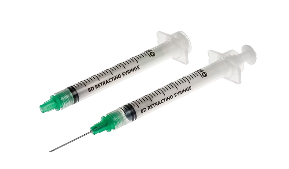 BD INTEGRA™ SYRINGES Syringe, Integra™ 3mL Syringe, Detachable/ Retracting 21 G x 1½" Needle, 100/bx, 4 bx/cs