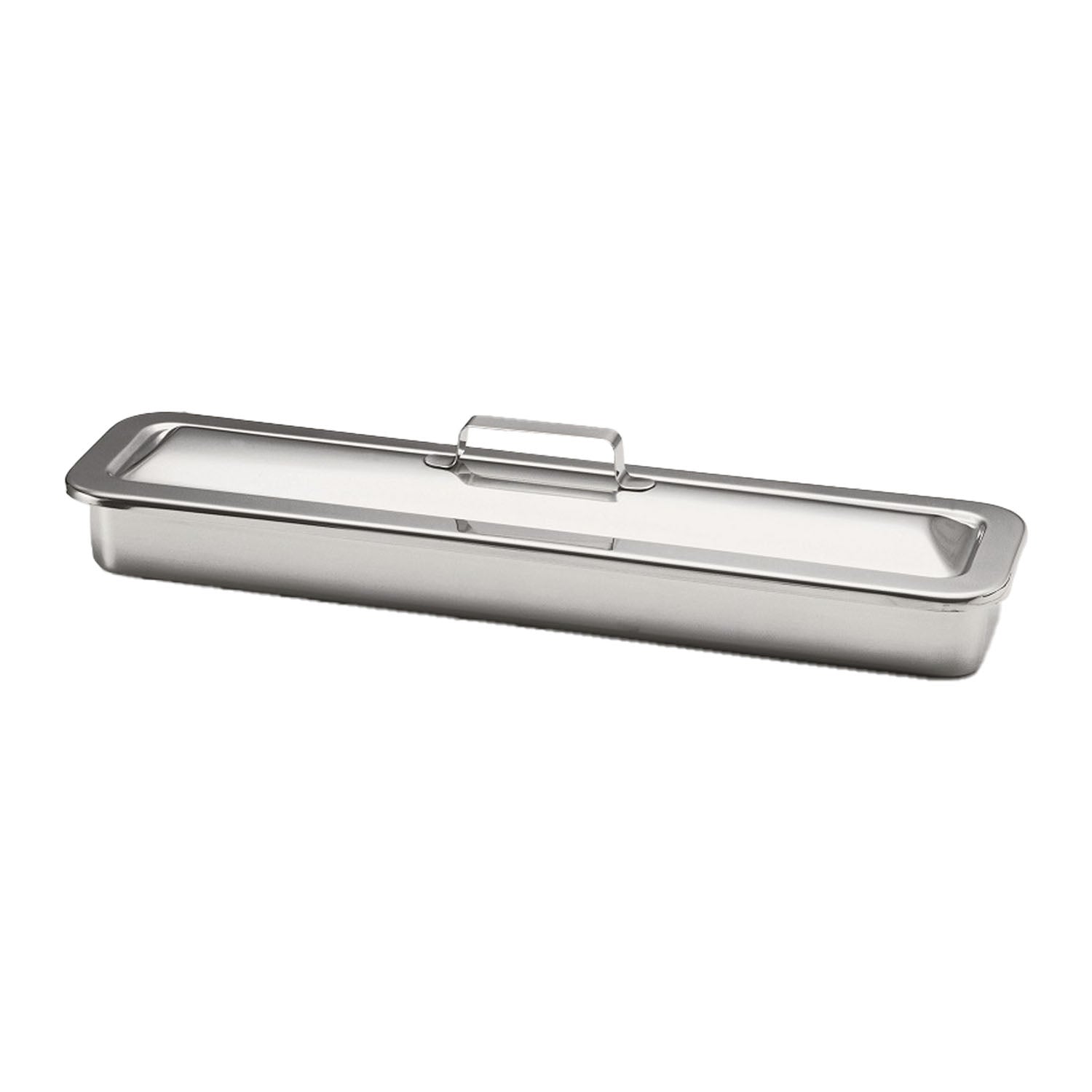 DUKAL TECH-MED INSTRUMENT TRAYS "Instrument Tray, with Strap Handle, 17\" x 4\" x 1-1/8\", Stainless Steel"