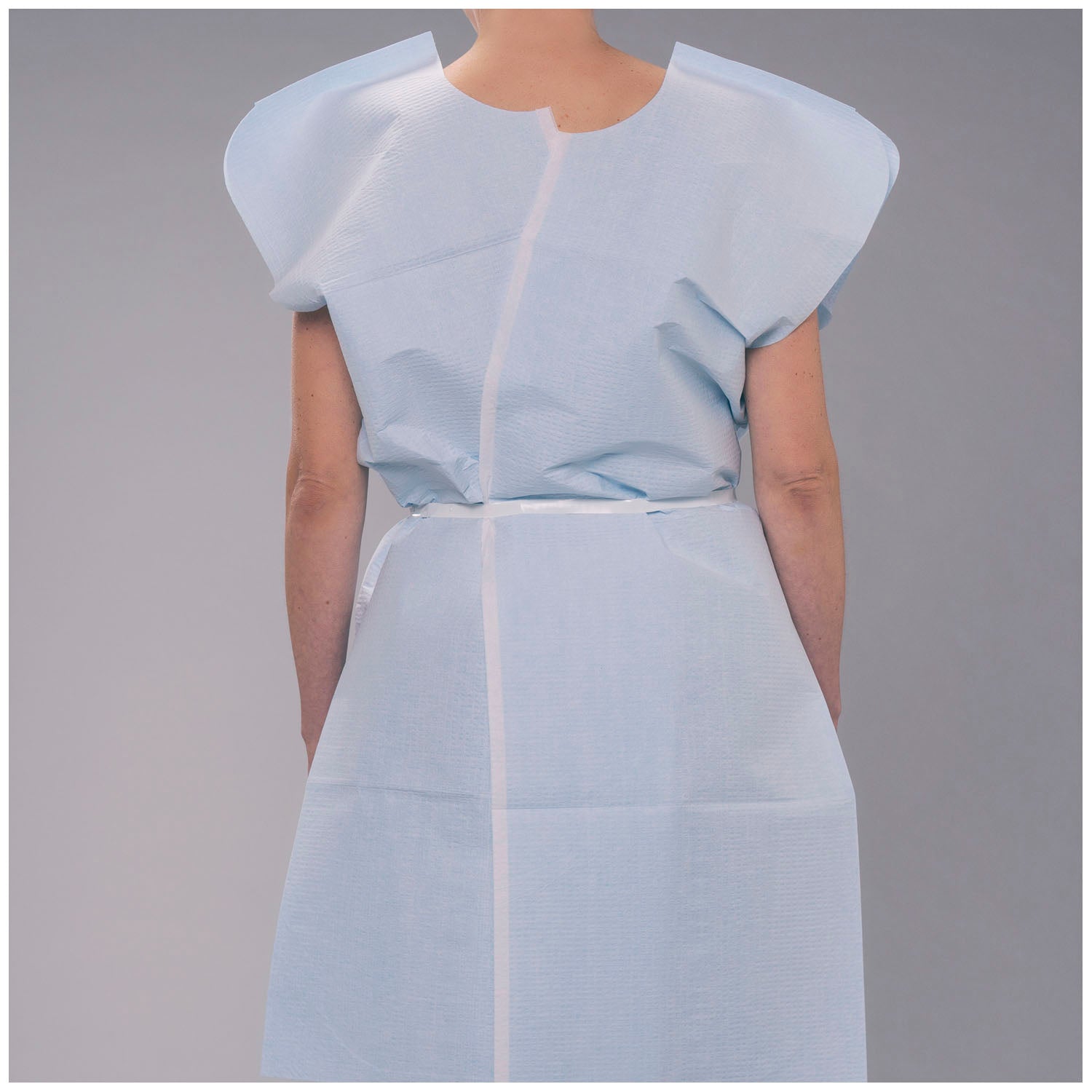 TIDI TISSUE POLY TISSUE PATIENT GOWN "Exam Gown, 30\" x 42\", Adult, Blue, T/P/T, Front or Back Opening, 50/cs"