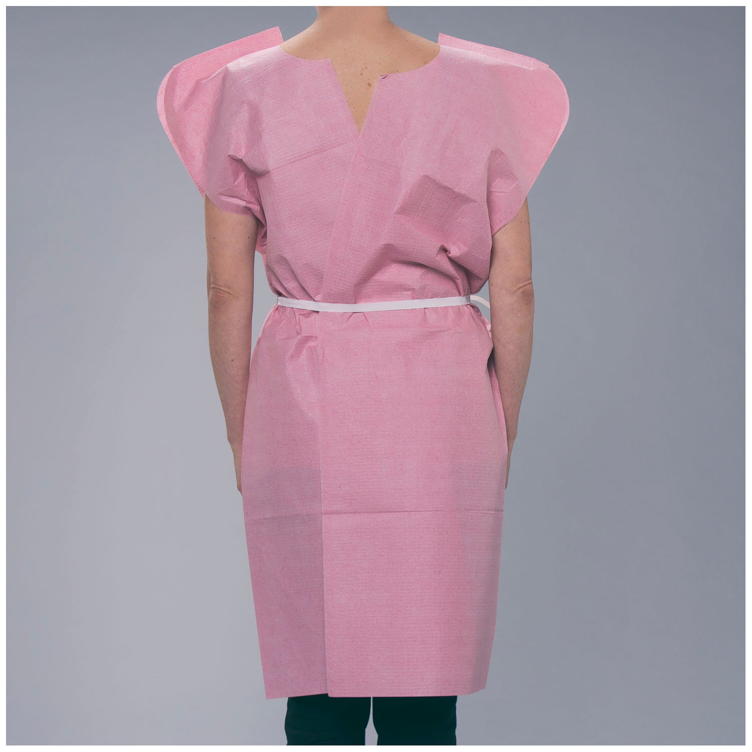 TIDI TISSUE POLY TISSUE PATIENT GOWN "Exam Gown, 30\" x 42\", Adult, Mauve, T/ P/ T, Front or Back Opening, 50/cs"