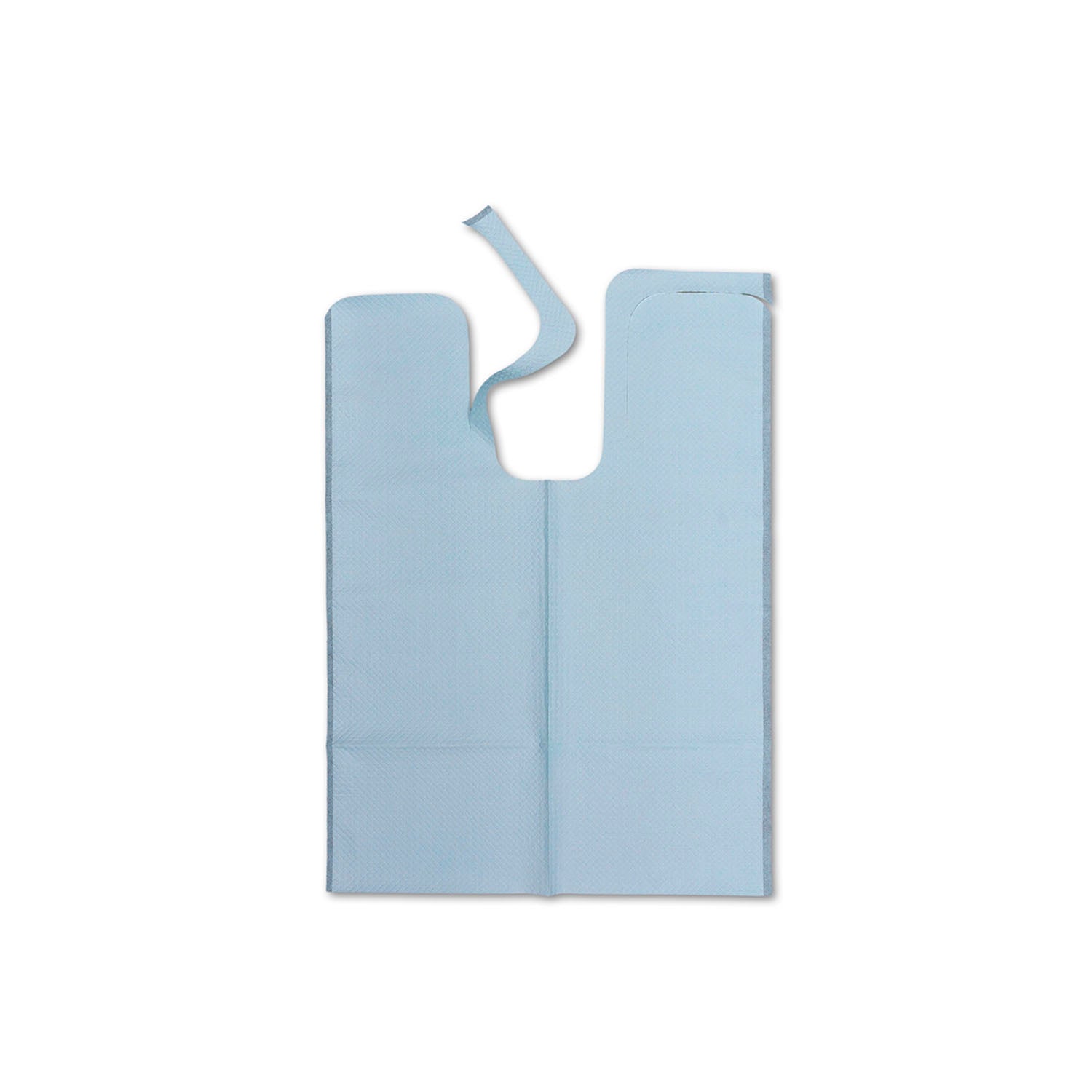 TIDI EVERYDAY SPECIALTY BIBS "Chainless Bib & Ties, 18\" x 25\", Blue, 250/cs (48 cs/plt)"