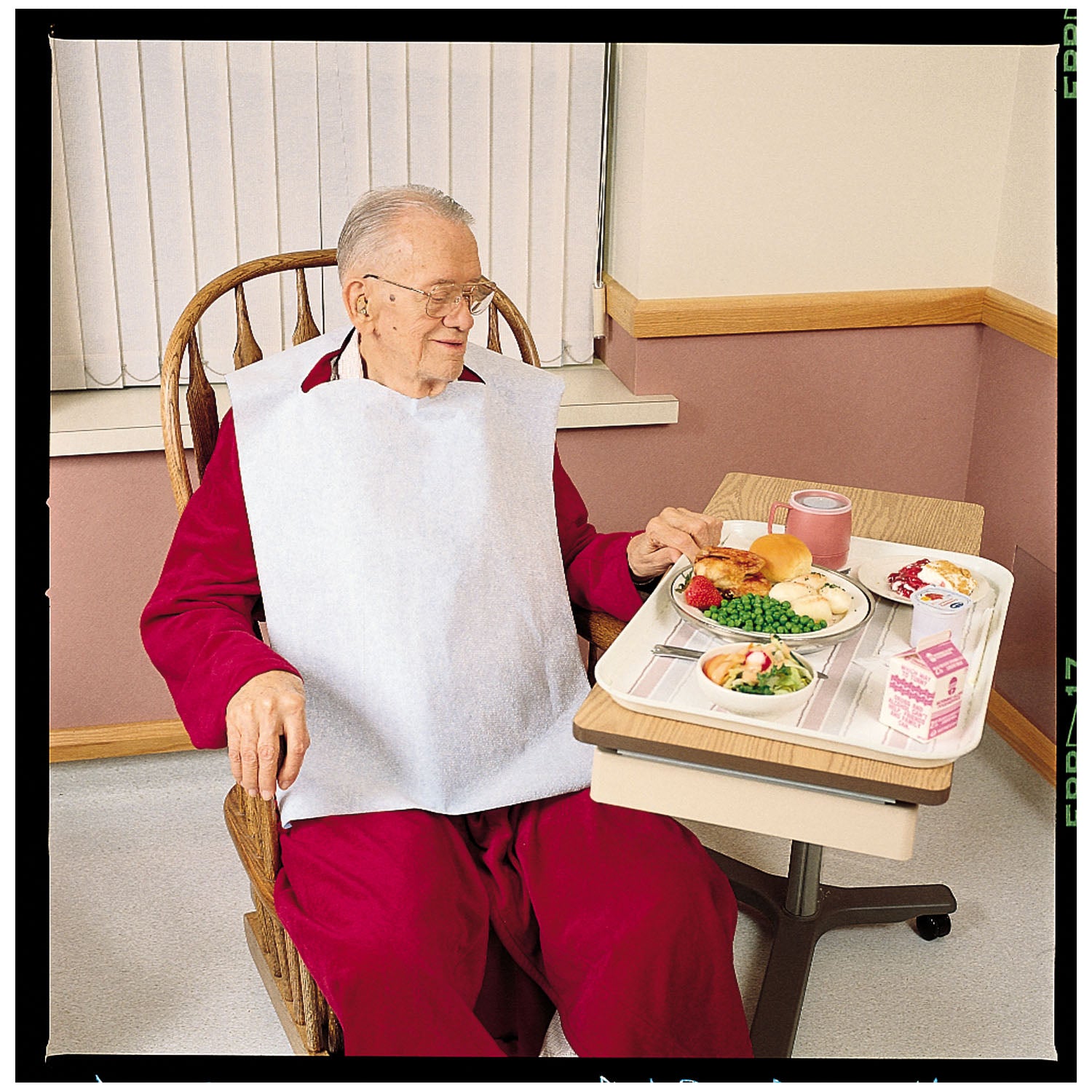 TIDI EVERYDAY SPECIALTY BIBS "Chainless Bib & Ties, 18\" x 25\", Mauve, 250/cs"