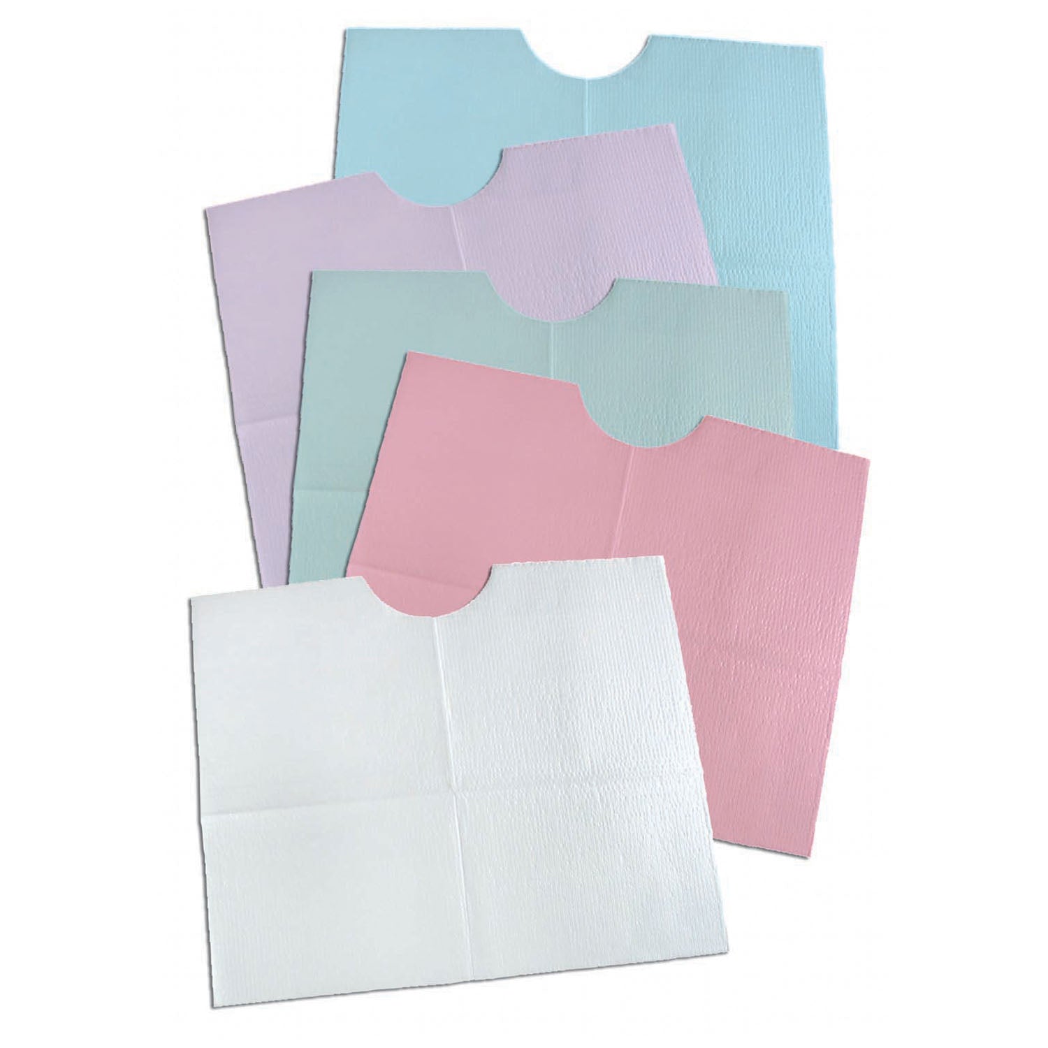 TIDI 3-PLY TISSUE/POLY CONTOUR BIB "Contour Bib, 18\" x 22\", 3-Ply, White, 400/cs"