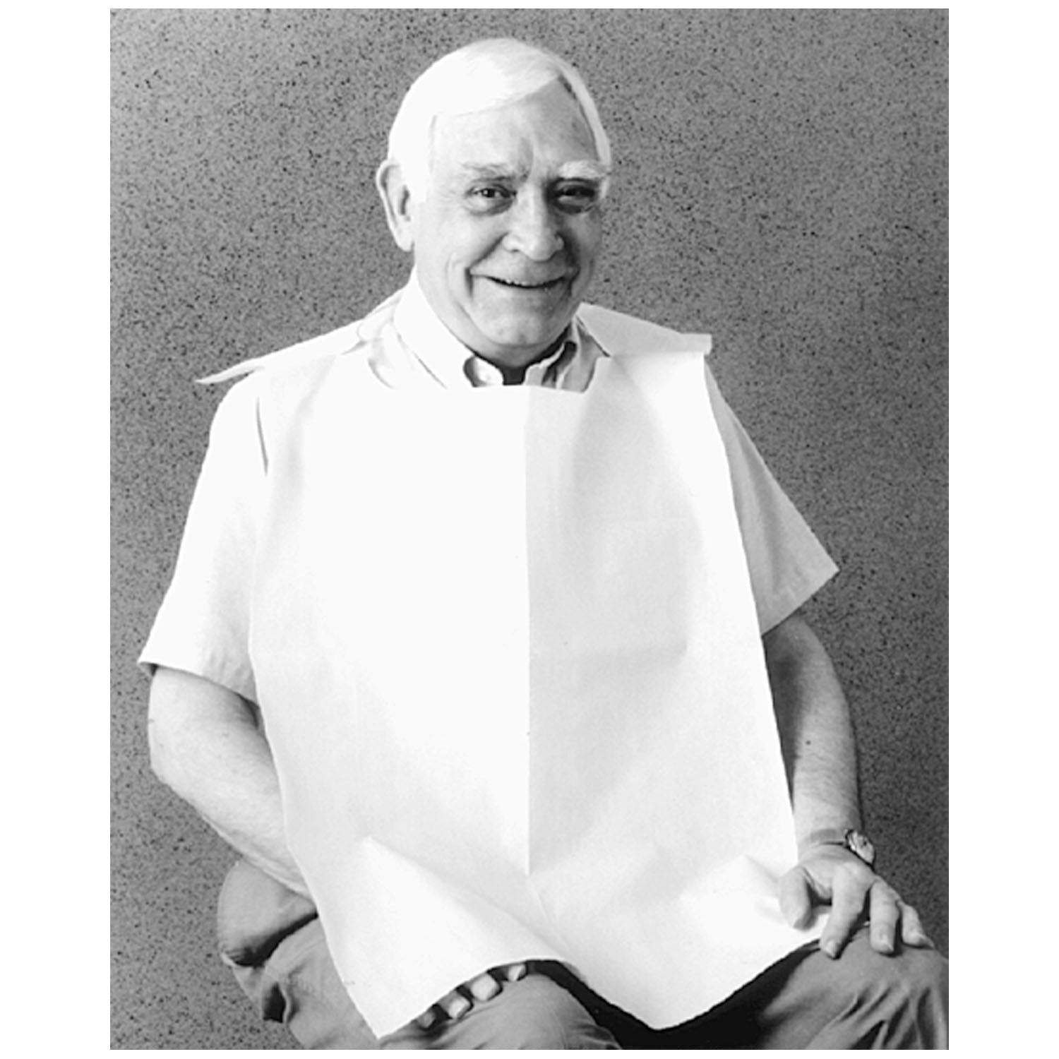 TIDI PATIENT-CARE BIBS "Bib with Ties, 18\" x 30\", White, 150/cs"