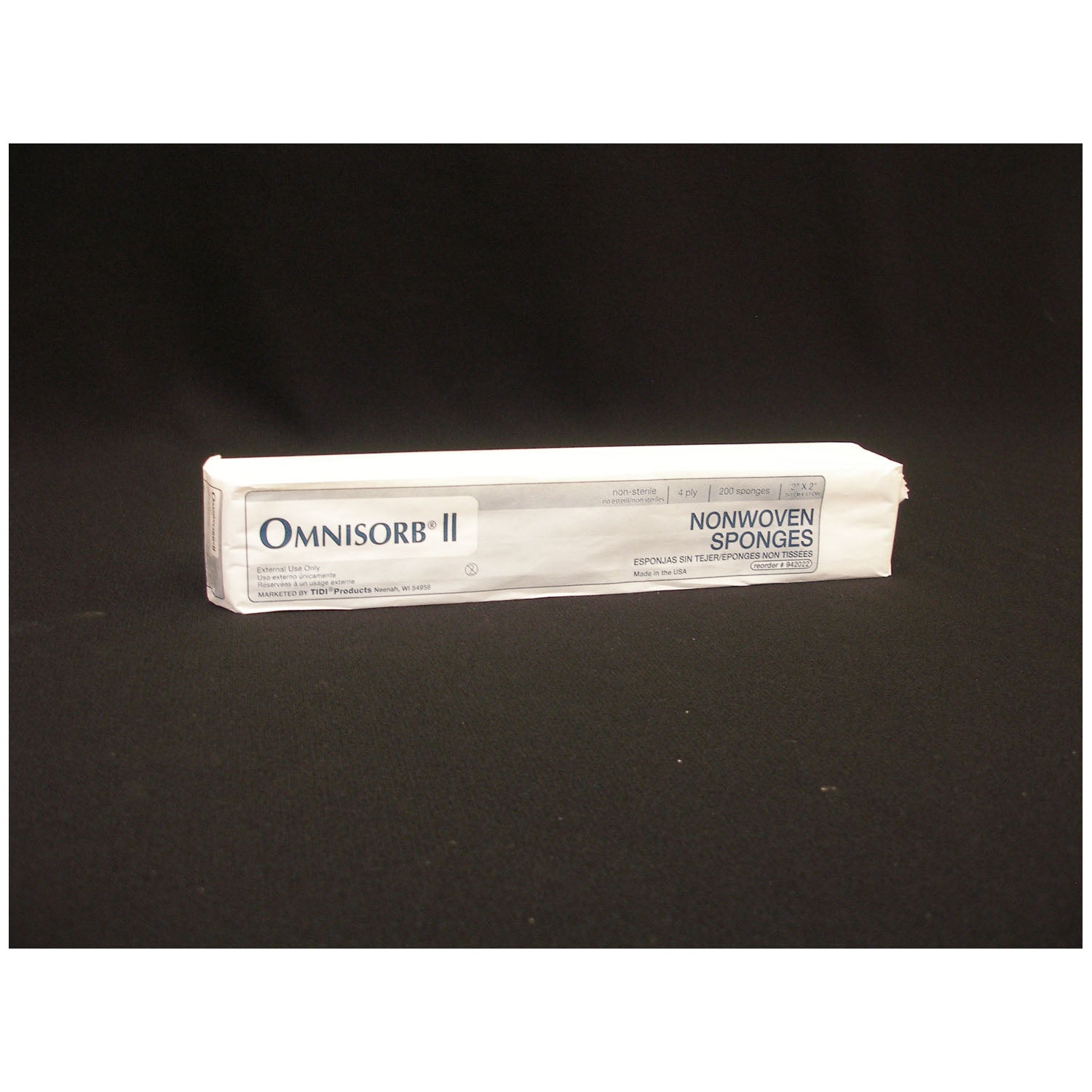TIDI OMNISORB® 4-PLY NON-STERILE NONWOVEN SPONGES Non-Woven Sponge, 2" x 2", Non-Sterile, 200/bg, 25 bg/cs