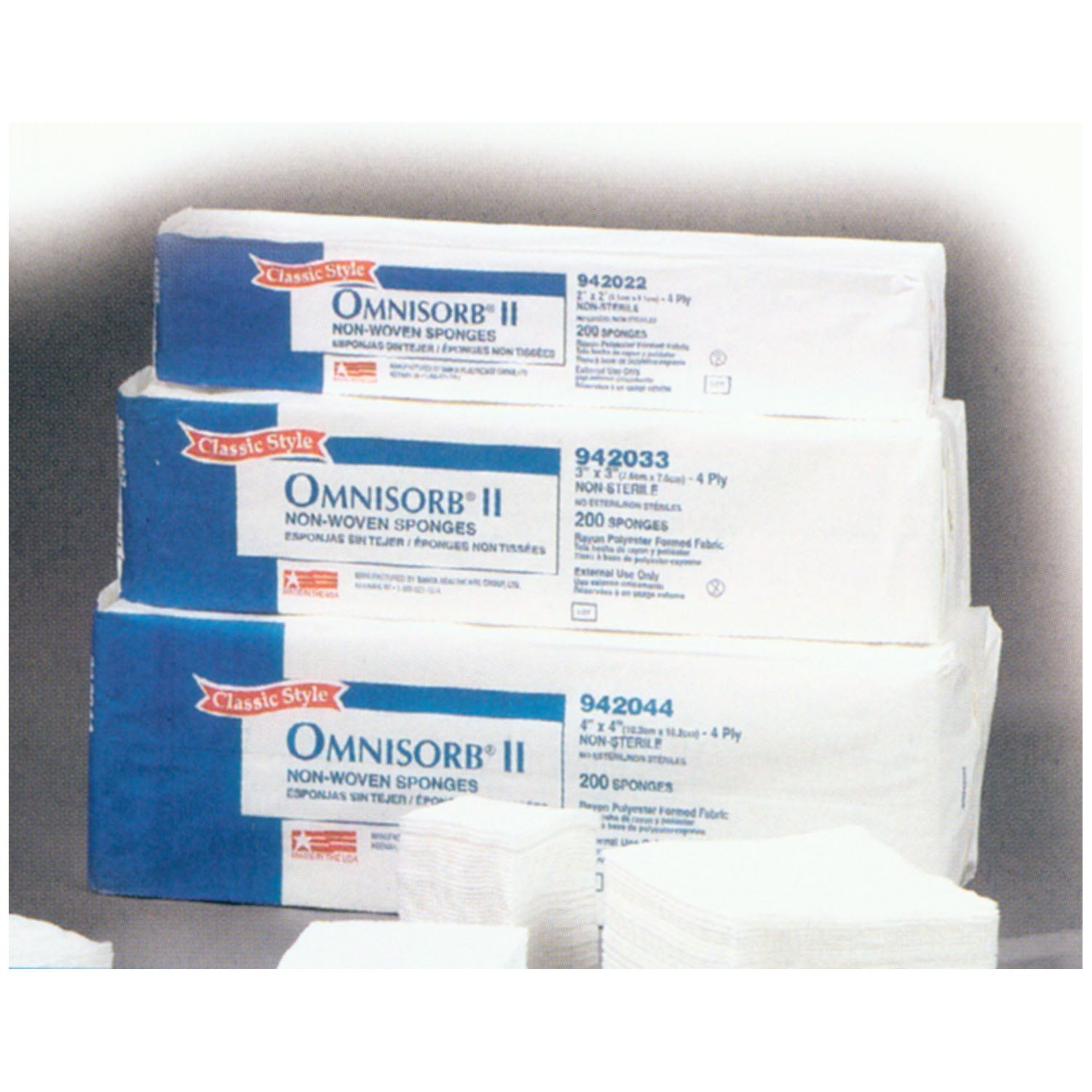 TIDI OMNISORB® 4-PLY NON-STERILE NONWOVEN SPONGES "Non-Woven Sponge, 3\" x 3\", Non-Sterile, 200/bg, 20 bg/cs"