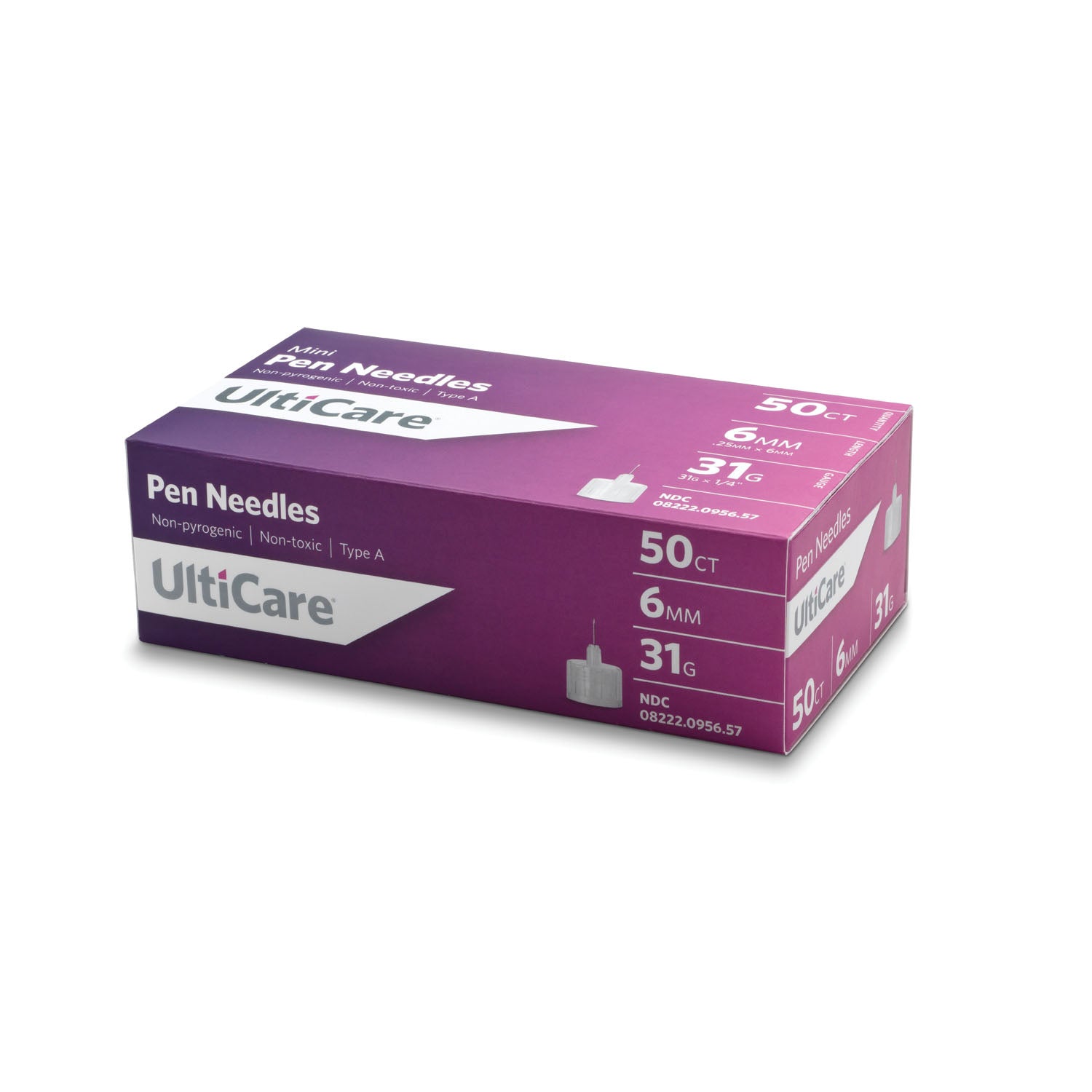 ULTIMED ULTICARE PEN NEEDLES "Pen Needle, 6mm Depth, 31G x 1/4\", 50/bx"