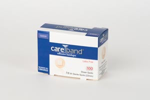 ASO CAREBAND™ SHEER ADHESIVE STRIP BANDAGES "Sheer Spots, 7/8\", Latex Free (LF), 100/bx, 12 bx/cs"
