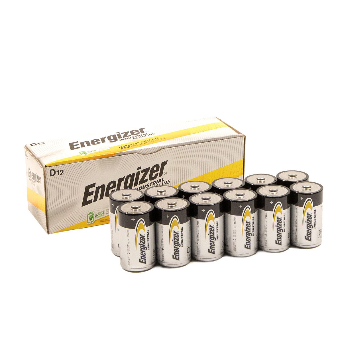ENERGIZER INDUSTRIAL BATTERY - ALKALINE Battery, D, Alkaline, Industrial, 12/pk, 6pk/cs